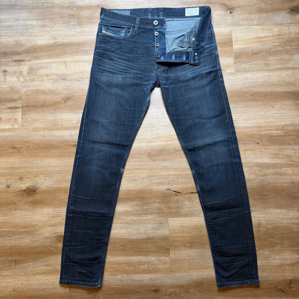 Diesel Tepphar Jeans Mens 32x32 Dark Indigo Slim Carrot Stretch Denim 008W3